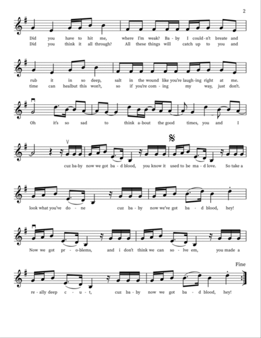 Bad Blood Bad Blood Violin Solo scores gallery preview page 2