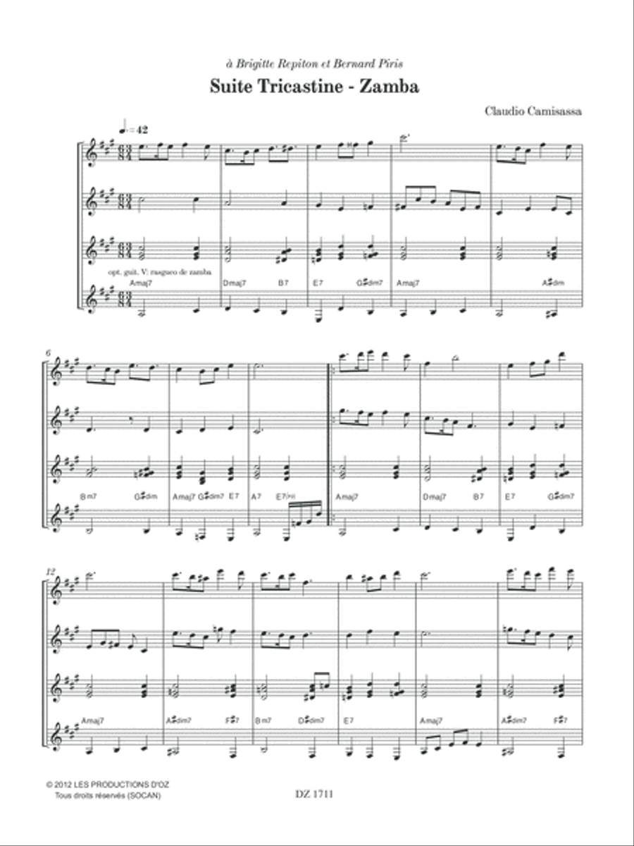 Suite Tricastine - Zamba Guitar Ensemble scores gallery preview page 4