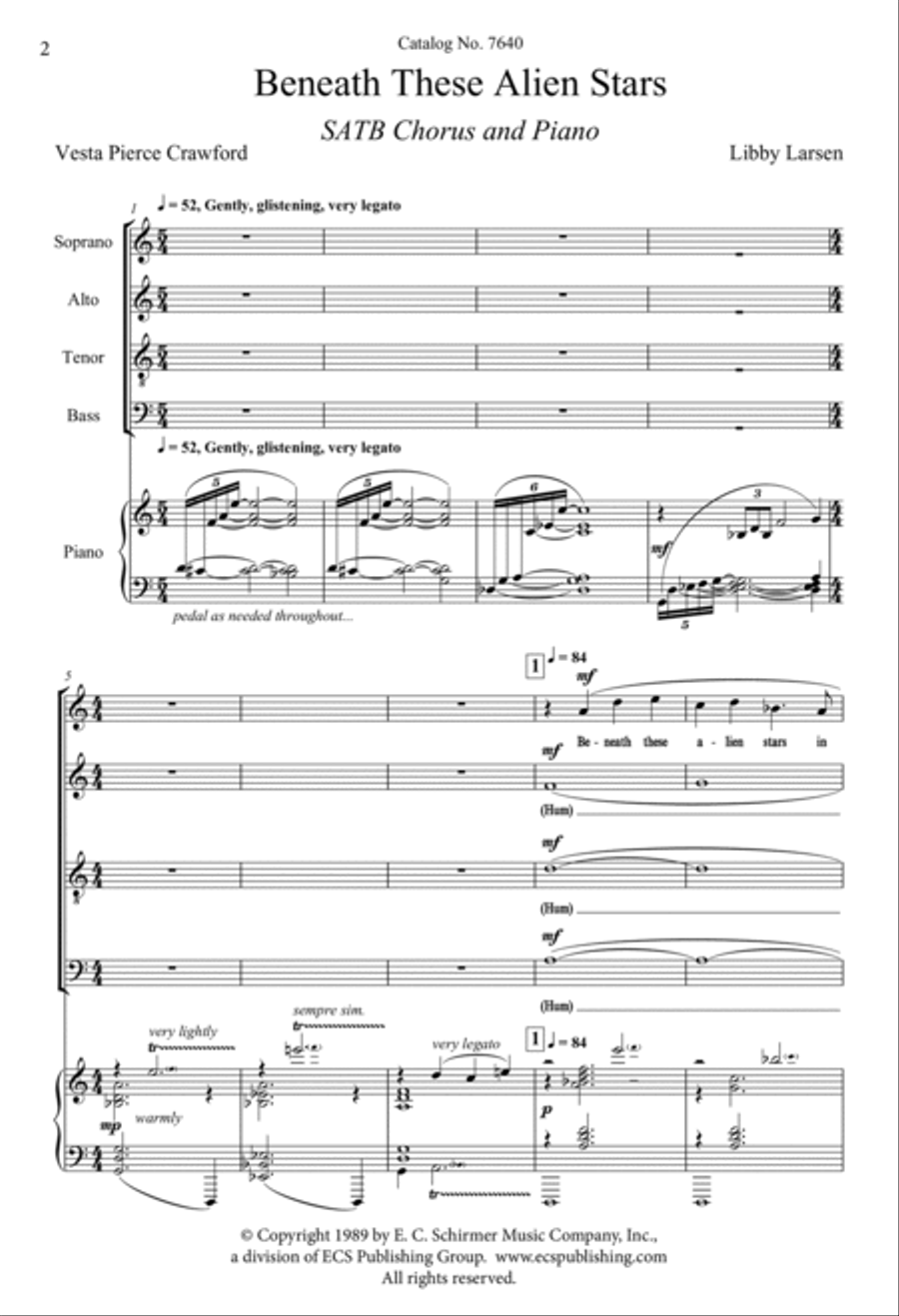 The Settling Years: 2. Beneath These Alien Stars 4-Part scores gallery preview page 2