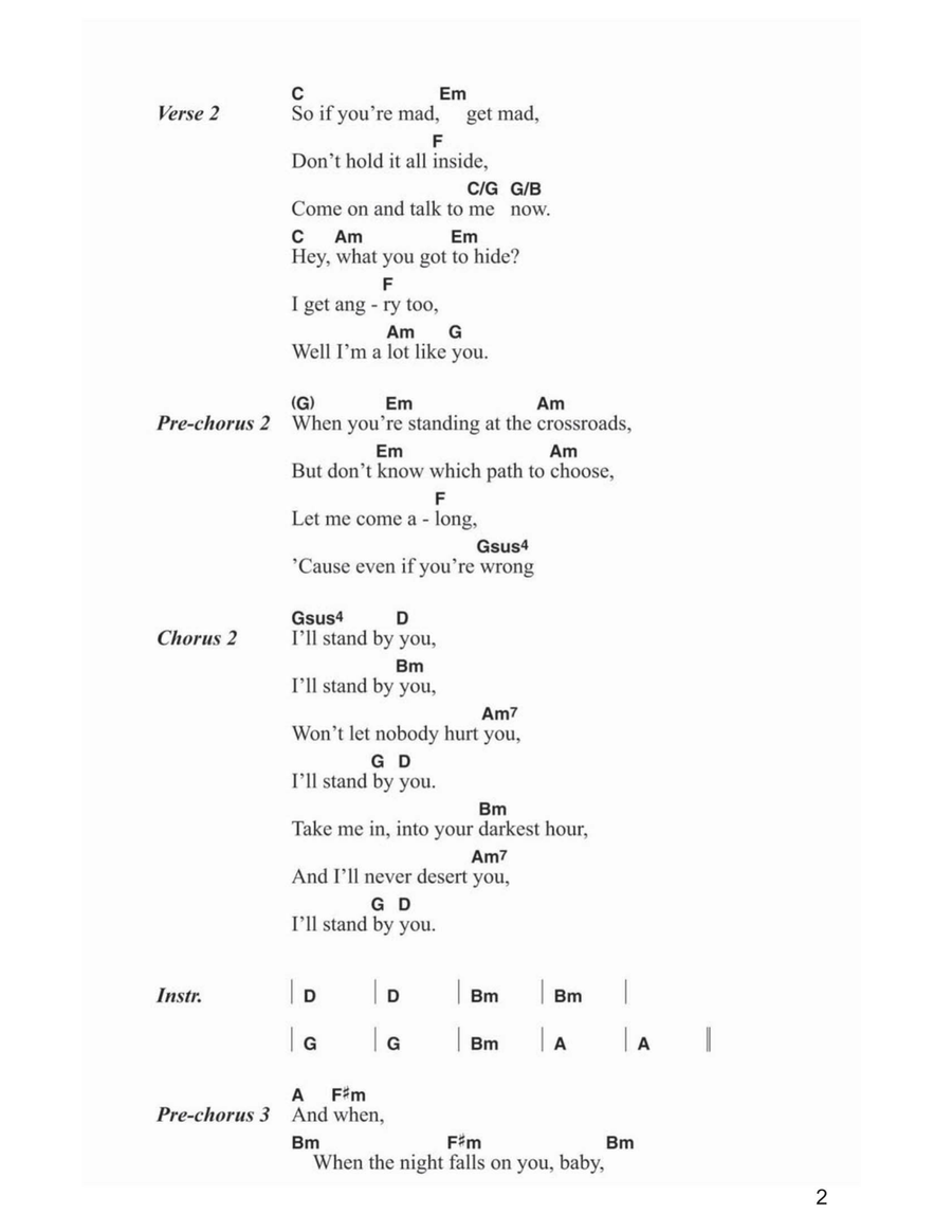 I'll Stand By You I'll Stand By You Piano scores gallery preview page 2