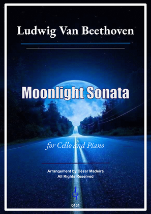 Moonlight Sonata by Beethoven 1 mov. - Cello and Piano (Full Score)