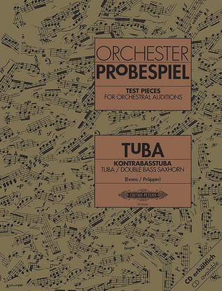 Book cover for Test Pieces for Orchestral Auditions -- Tuba, Double Bass Saxhorn