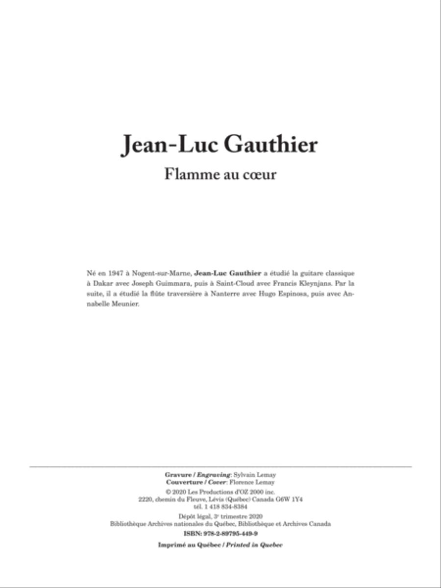 Flamme au cœur Classical Guitar scores gallery preview page 2