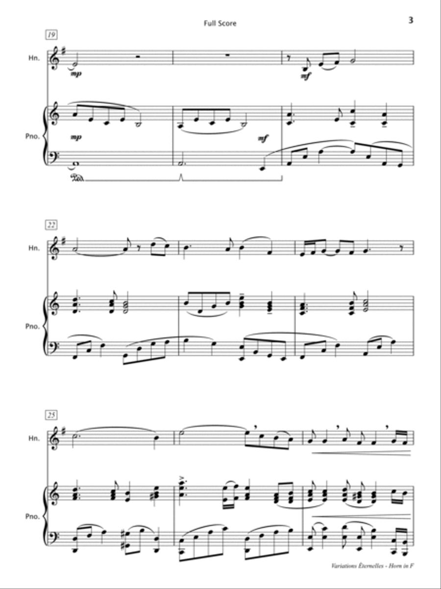 Variations Eternelles (French Horn & Piano) Chamber Music scores gallery preview page 4