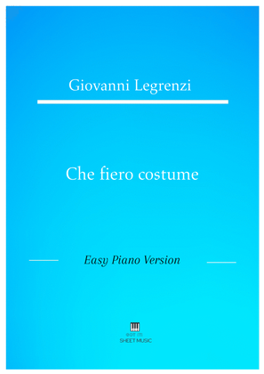 Legrenzi - Che fiero costume (Easy Piano Version)