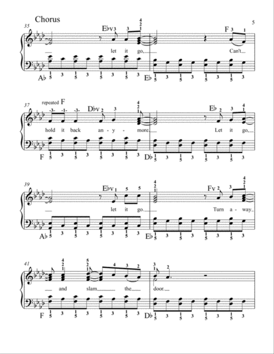 Let It Go (from Frozen) Piano Solo scores gallery preview page 5