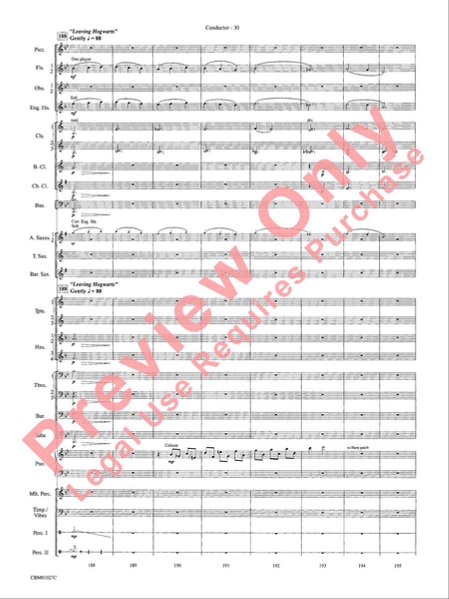 Harry Potter Symphonic Suite Concert Band scores gallery preview page 33