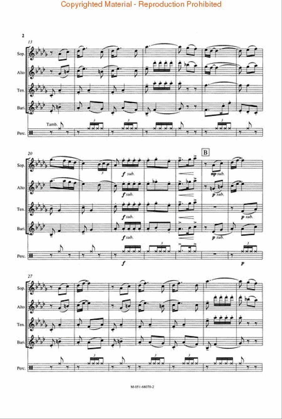 Selections from West Side Story Saxophone Quartet scores gallery preview page 3