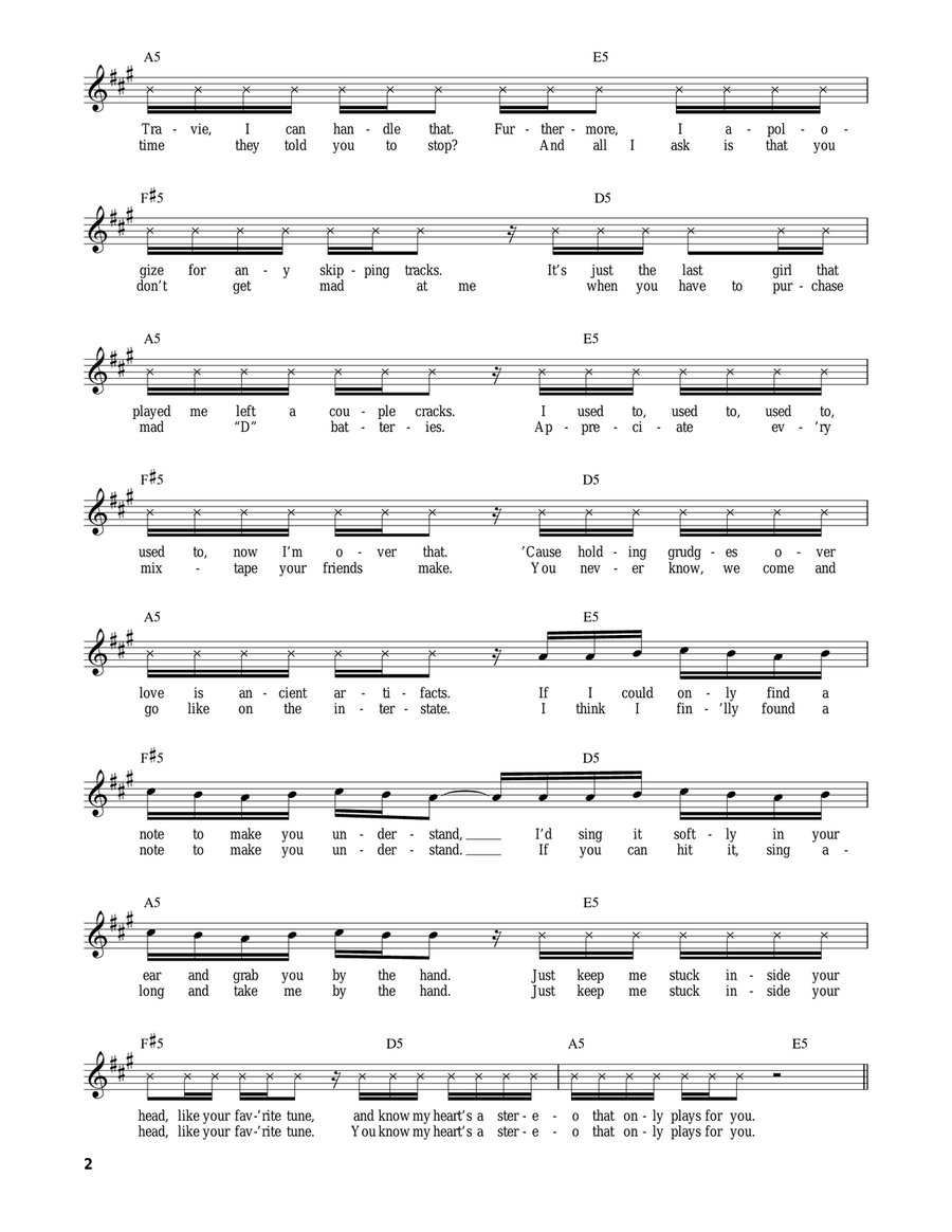 Stereo Hearts (feat. Adam Levine) Acoustic Guitar scores gallery preview page 2
