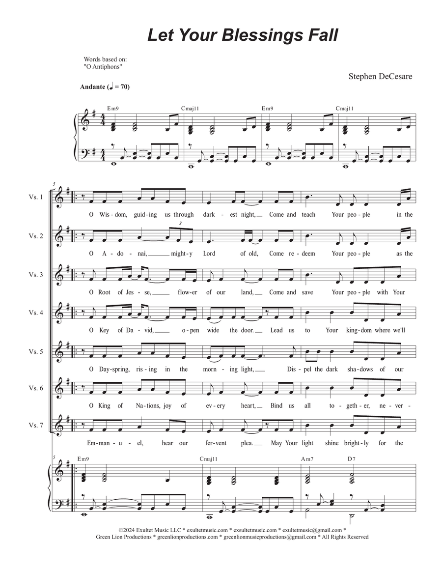 Book cover for Let Your Blessings Fall (2-part choir - (TB)
