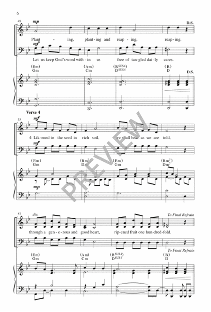 Planting, Reaping Planting, Reaping 3-Part scores gallery preview page 6