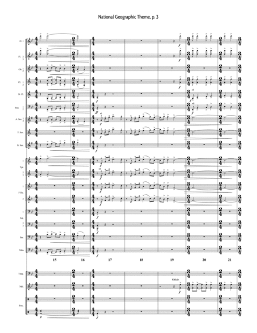 National Geographic Theme Concert Band scores gallery preview page 3