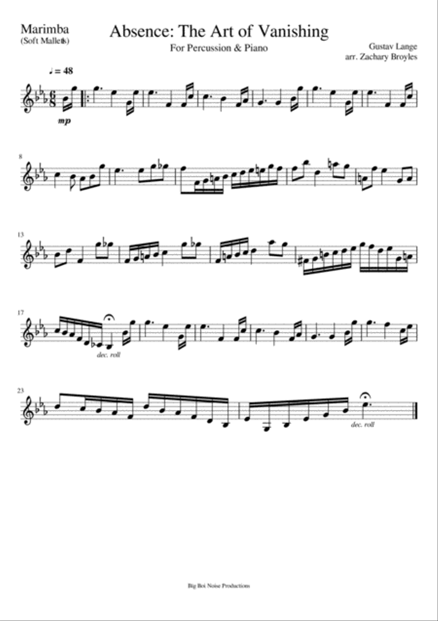 Absence: The Art of Vanishing For Percussion Percussion scores gallery preview page 3