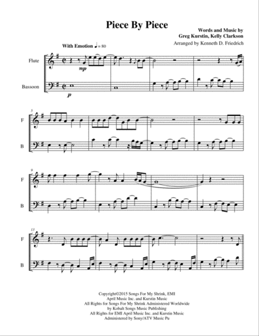 Piece By Piece Woodwind Duet scores gallery preview page 1