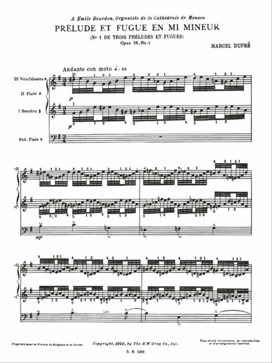 3 Preludes Et Fugues Op.36, No.1 In E Minor (organ) Organ scores gallery preview page 2