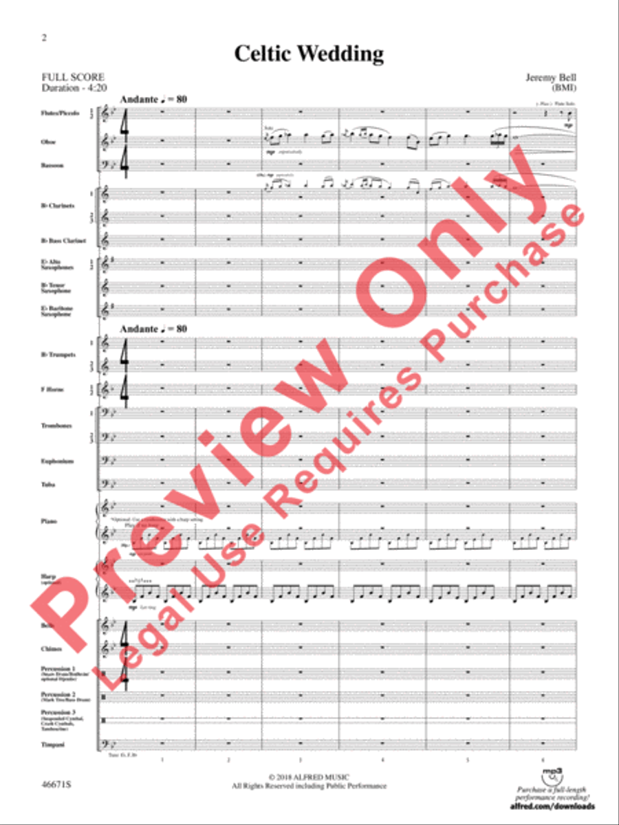 Celtic Wedding Concert Band scores gallery preview page 3