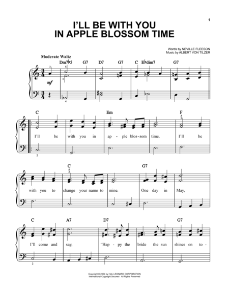 I'll Be With You In Apple Blossom Time