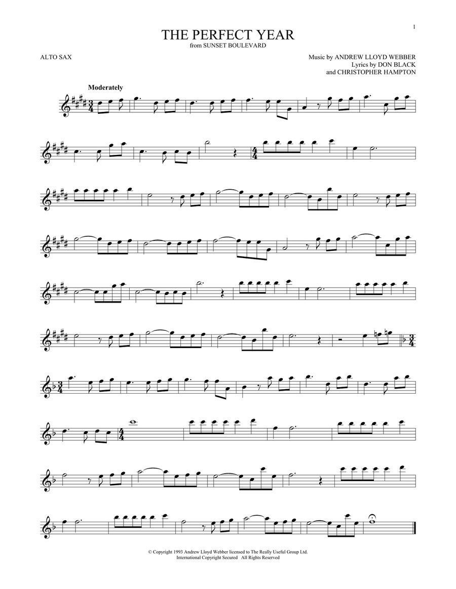 Perfect saxophone best sale sheet music