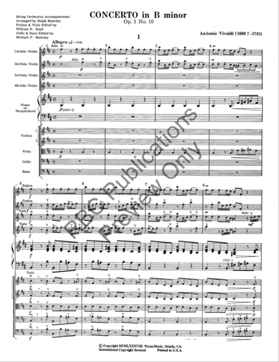 Concerto In B Minor Concerto In B Minor String Orchestra scores gallery preview page 4