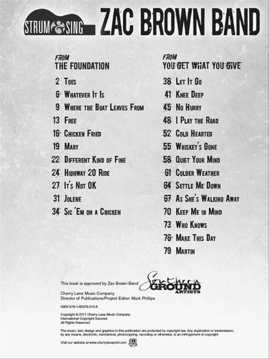 Zac Brown Band – Strum & Sing Electric Guitar scores gallery preview page 2