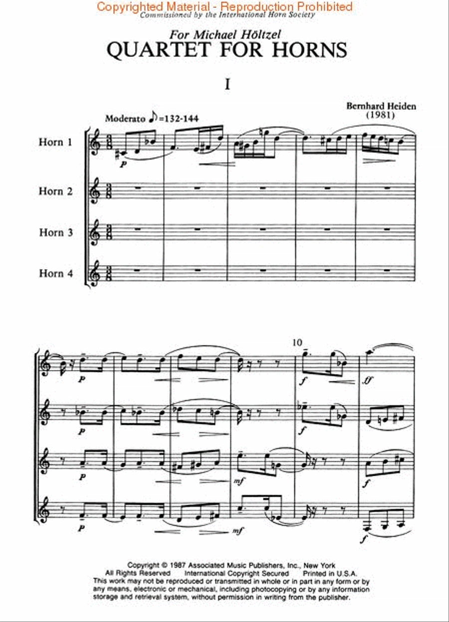 Quartet for Horns Horn scores gallery preview page 2