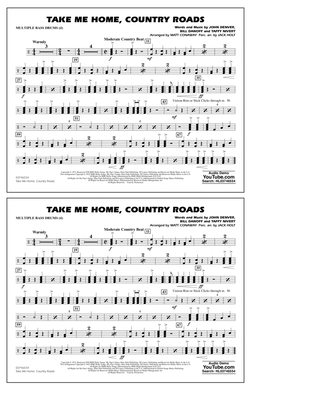 Book cover for Take Me Home, Country Roads (arr. Matt Conaway) - Multiple Bass Drums
