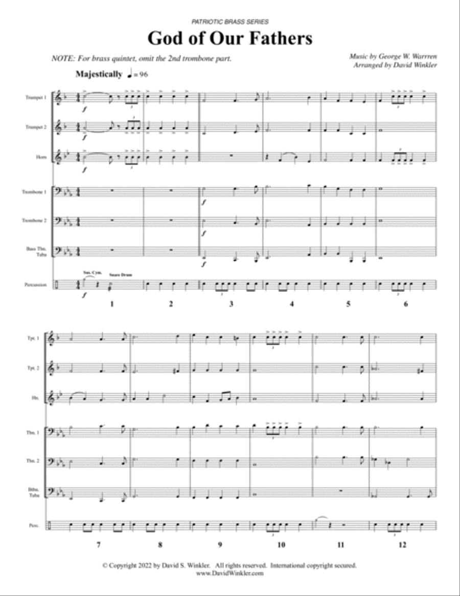 God of Our Fathers God of Our Fathers Brass Ensemble scores gallery preview page 3