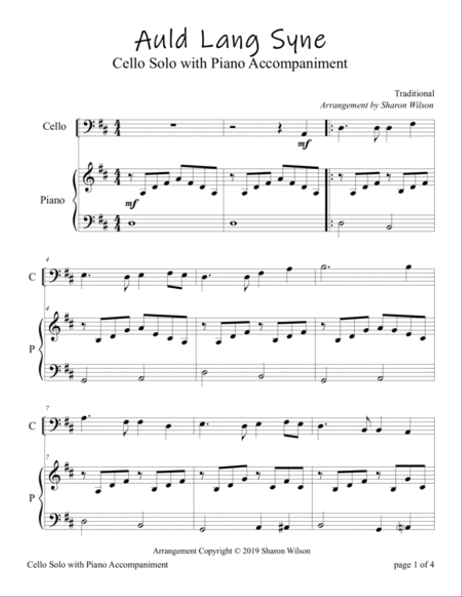 Holiday Classics (A Collection of 10 Easy Cello Solos with Piano Accompaniment) Piano scores gallery preview page 5