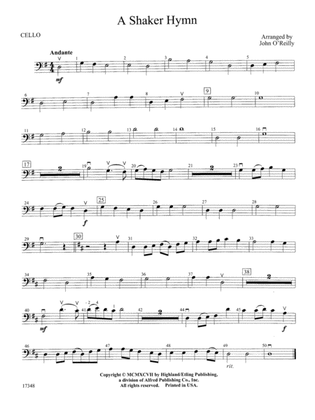 Book cover for A Shaker Hymn: Cello