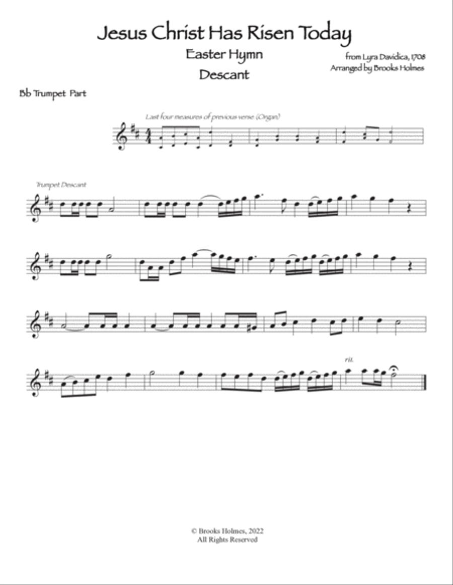 Jesus Christ Has Risen Today (Trumpet Descant with Organ) C Trumpet scores gallery preview page 3
