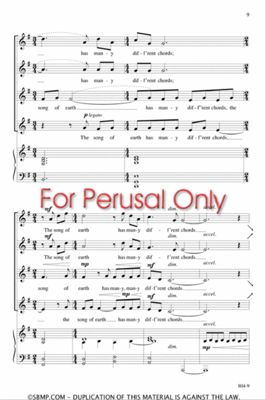 You Are the Music - SSAA Octavo SSAA scores gallery preview page 9