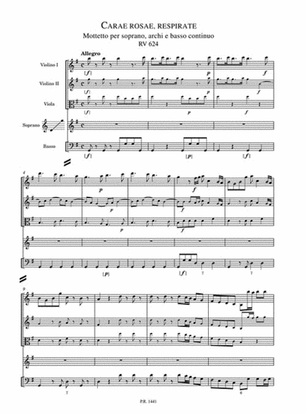 Carae Rosae, Respirate RV 624 - Motet for Soprano, Strings & Basso