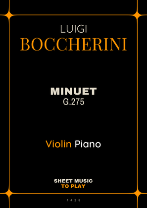 Minuet Op.11 No.5 - Violin and Piano (Full Score and Parts)