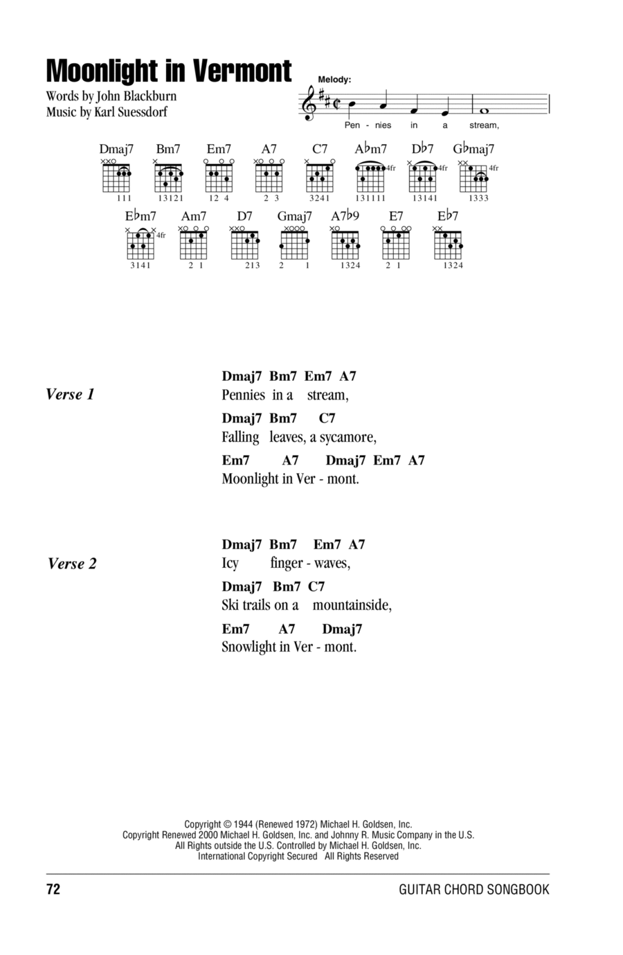 Moonlight In Vermont Electric Guitar scores gallery preview page 1