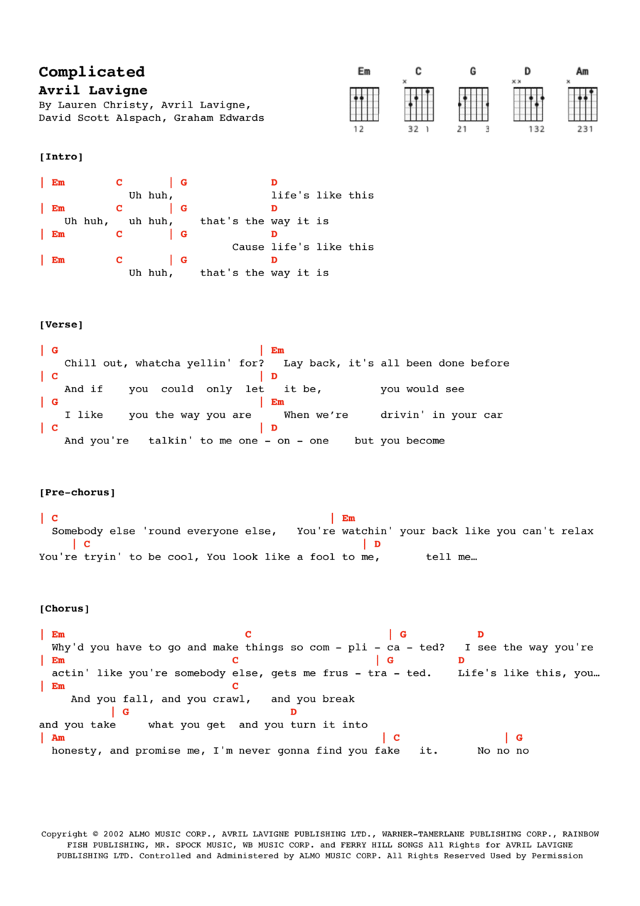 Complicated Electric Guitar scores gallery preview page 1