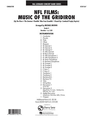 Book cover for NFL Films: Music Of The Gridiron - Conductor Score (Full Score)