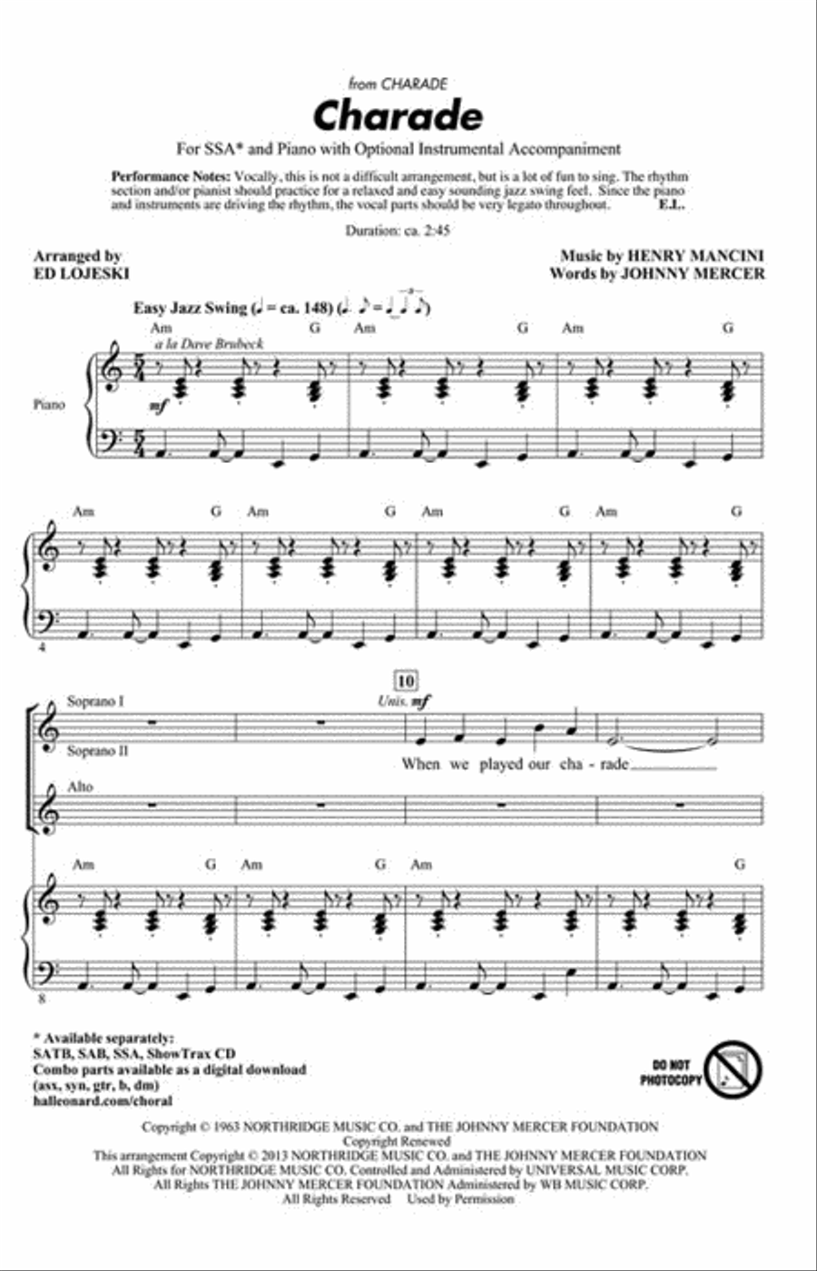 Charade Charade SSA scores gallery preview page 2