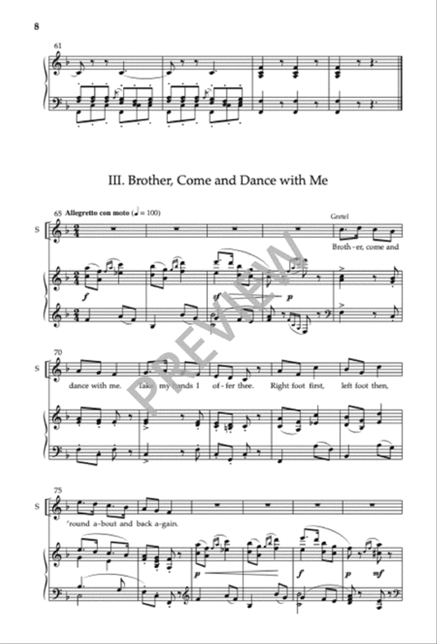 Hansel and Gretel Choral Suite I SA scores gallery preview page 9