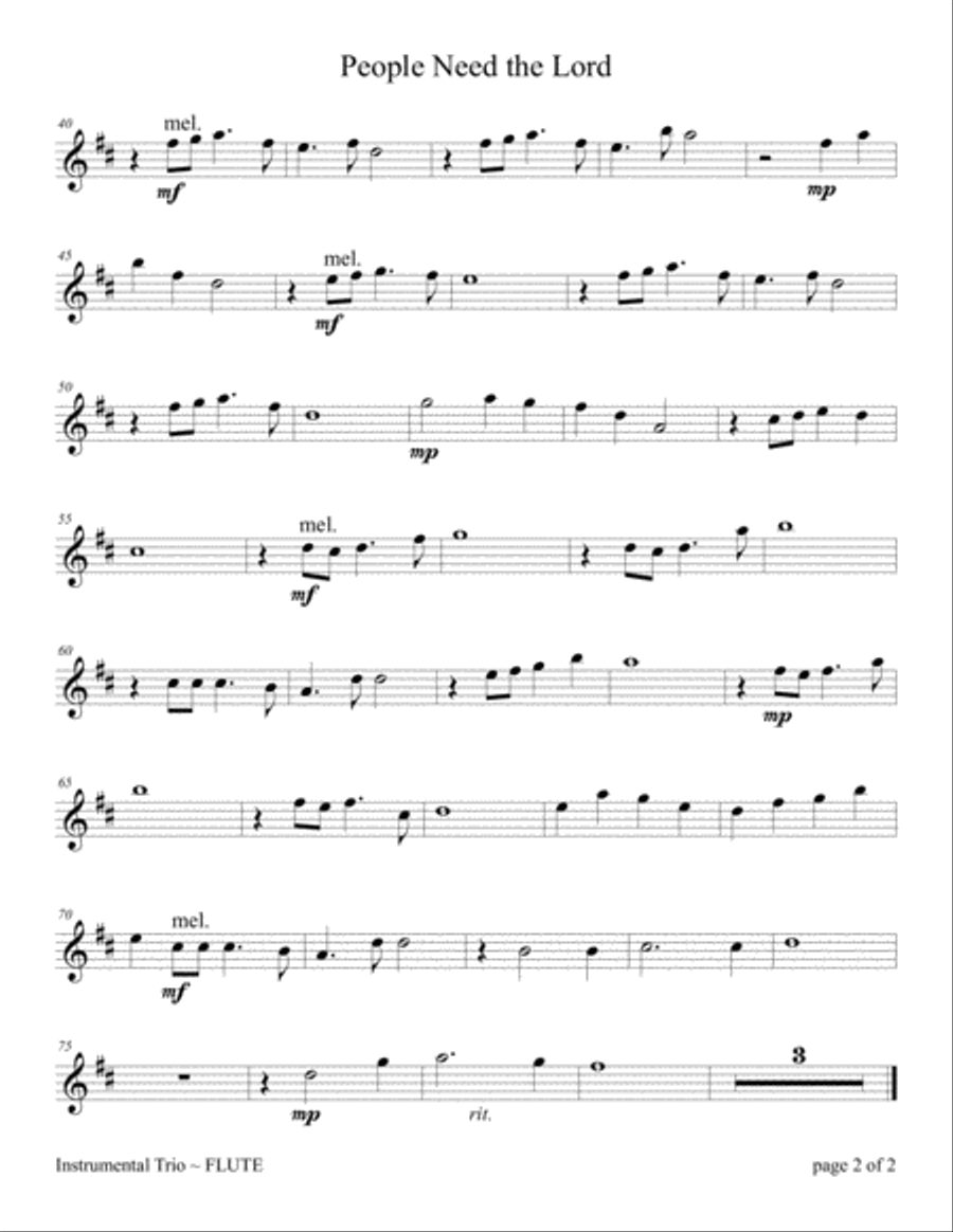 People Need The Lord Flute scores gallery preview page 2