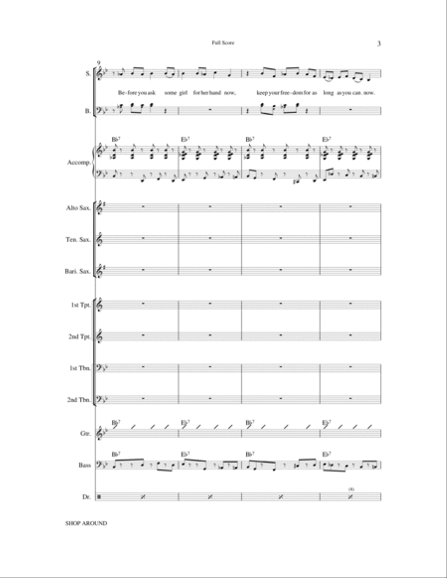 Shop Around - Score Choir scores gallery preview page 3