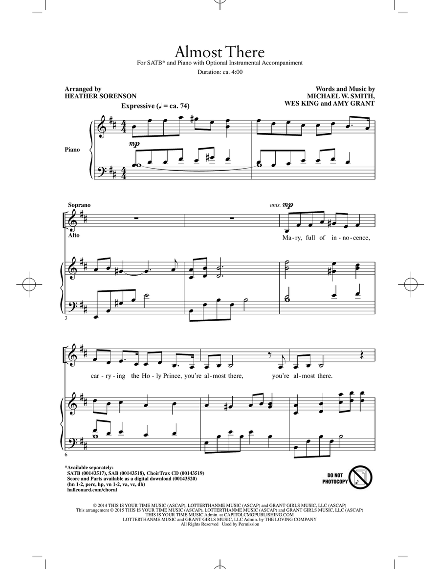 Almost There 4-Part scores gallery preview page 1