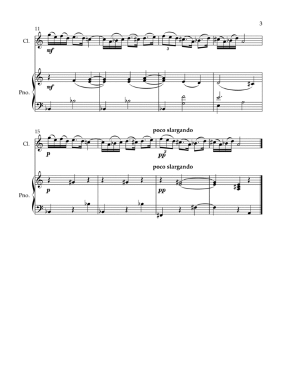 Romanian Folk Dances Mountain Horn Song Clarinet Solo scores gallery preview page 3