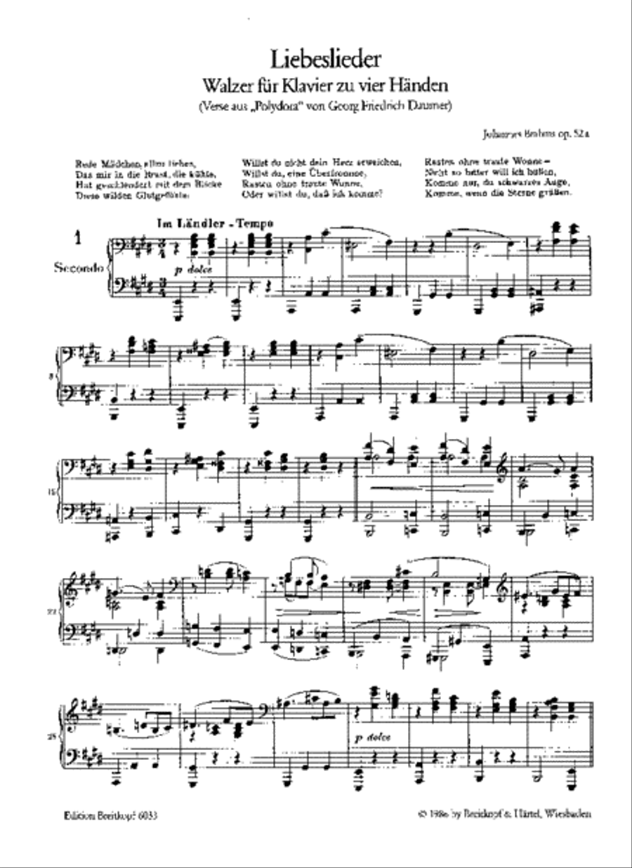 Love Songs Op. 52a Love Songs Op. 52a Piano Duet scores gallery preview page 2