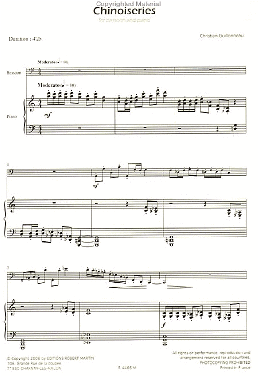 Chinoiserie, pour basson Chinoiserie, pour basson Bassoon Solo scores gallery preview page 2