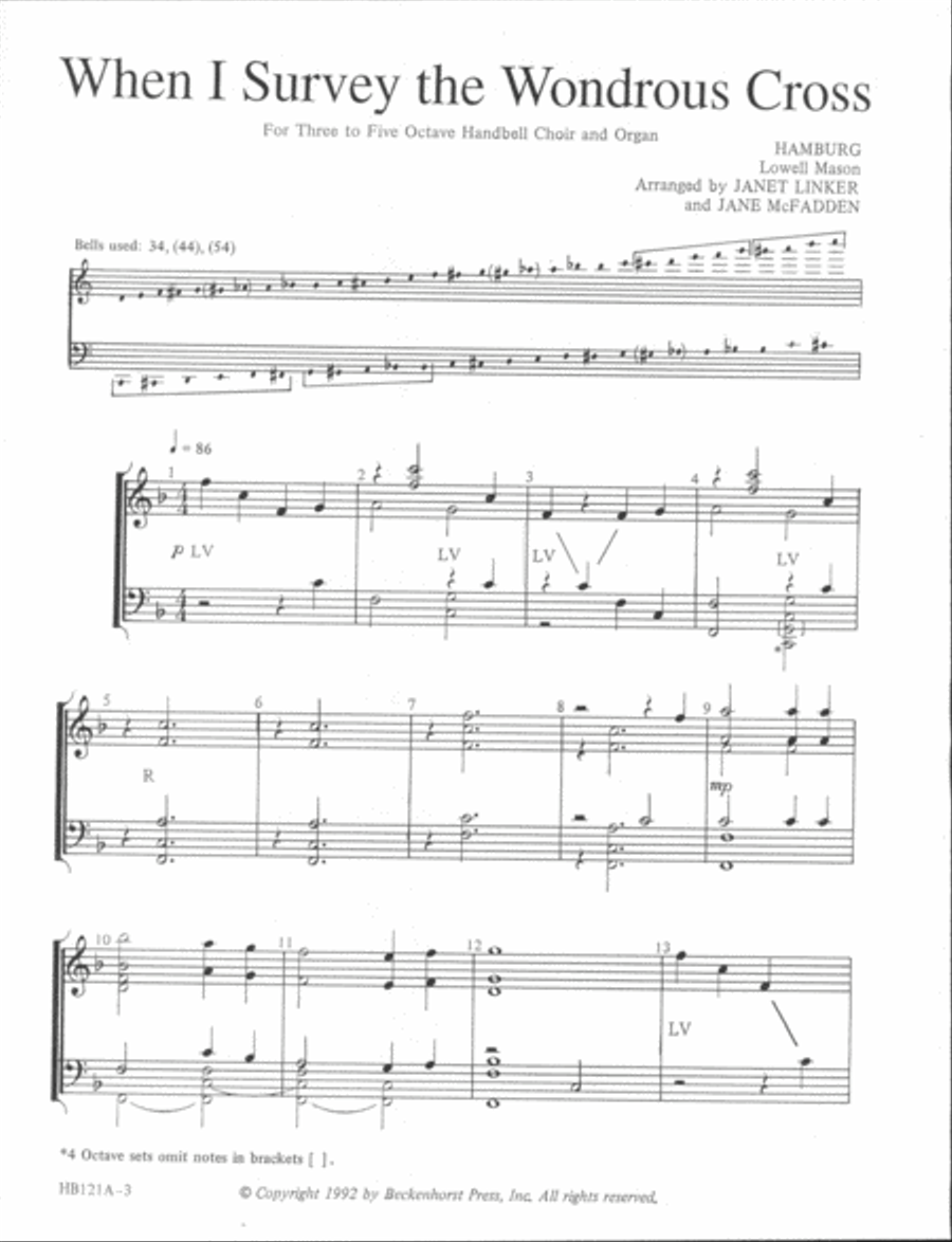 When I Survey the Wondrous Cross - handbell part 5-Octaves scores gallery preview page 2