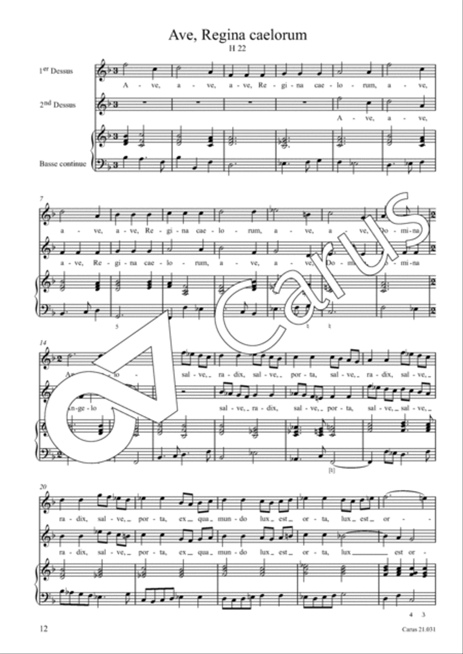 Quatre Antiennes a la Vierge pour deux dessus Soprano Voice scores gallery preview page 13