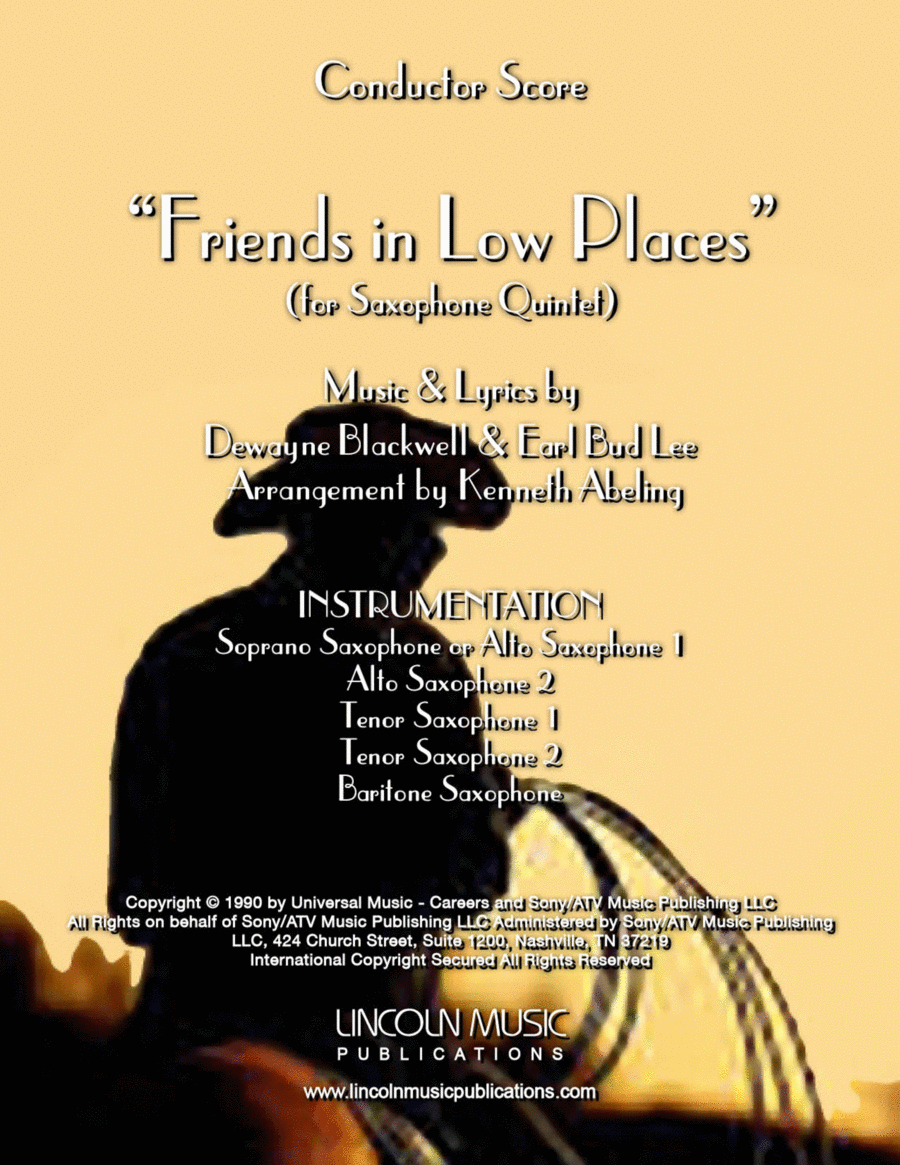 Friends In Low Places Saxophone Quintet scores gallery preview page 1