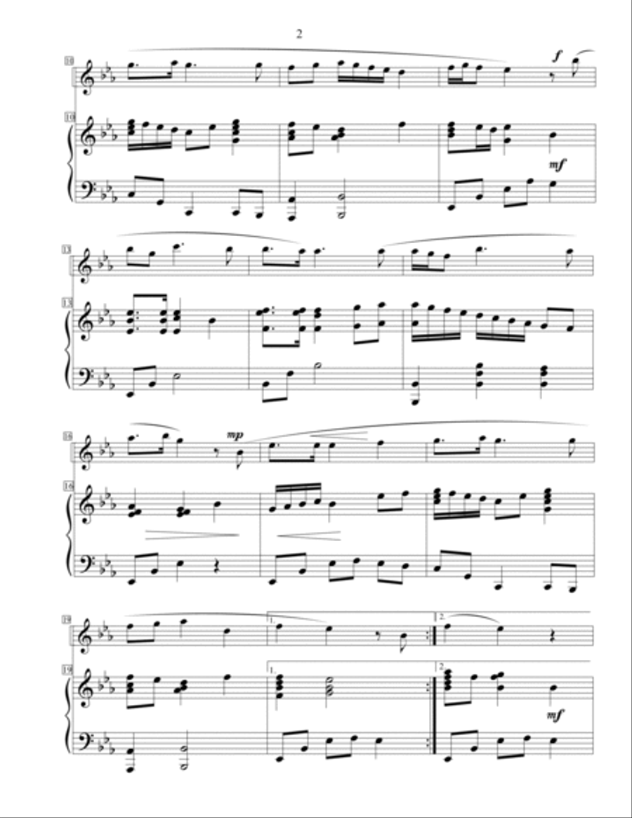 O Christmas Tree with a hint of Silent Night Flute Solo scores gallery preview page 3