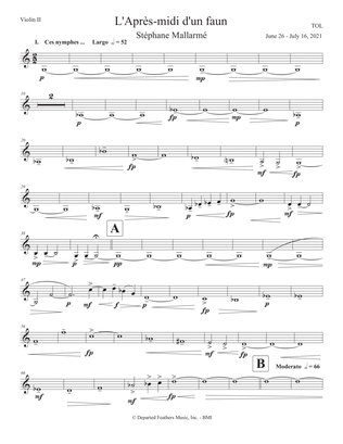 L'Après-midi d'un faun (2021) for soprano and string quartet, violin 2 part
