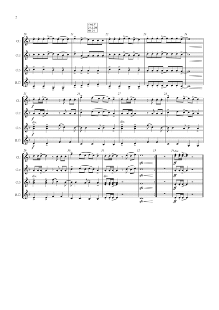 Disturbia Woodwind Quartet scores gallery preview page 2